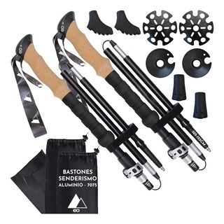 Foto 2 | Bastones Senderismo Ajustables Aluminio Plegables 2 Pzas. Mango Corcho Eo Safe Imports Esi-18949 Multicolor