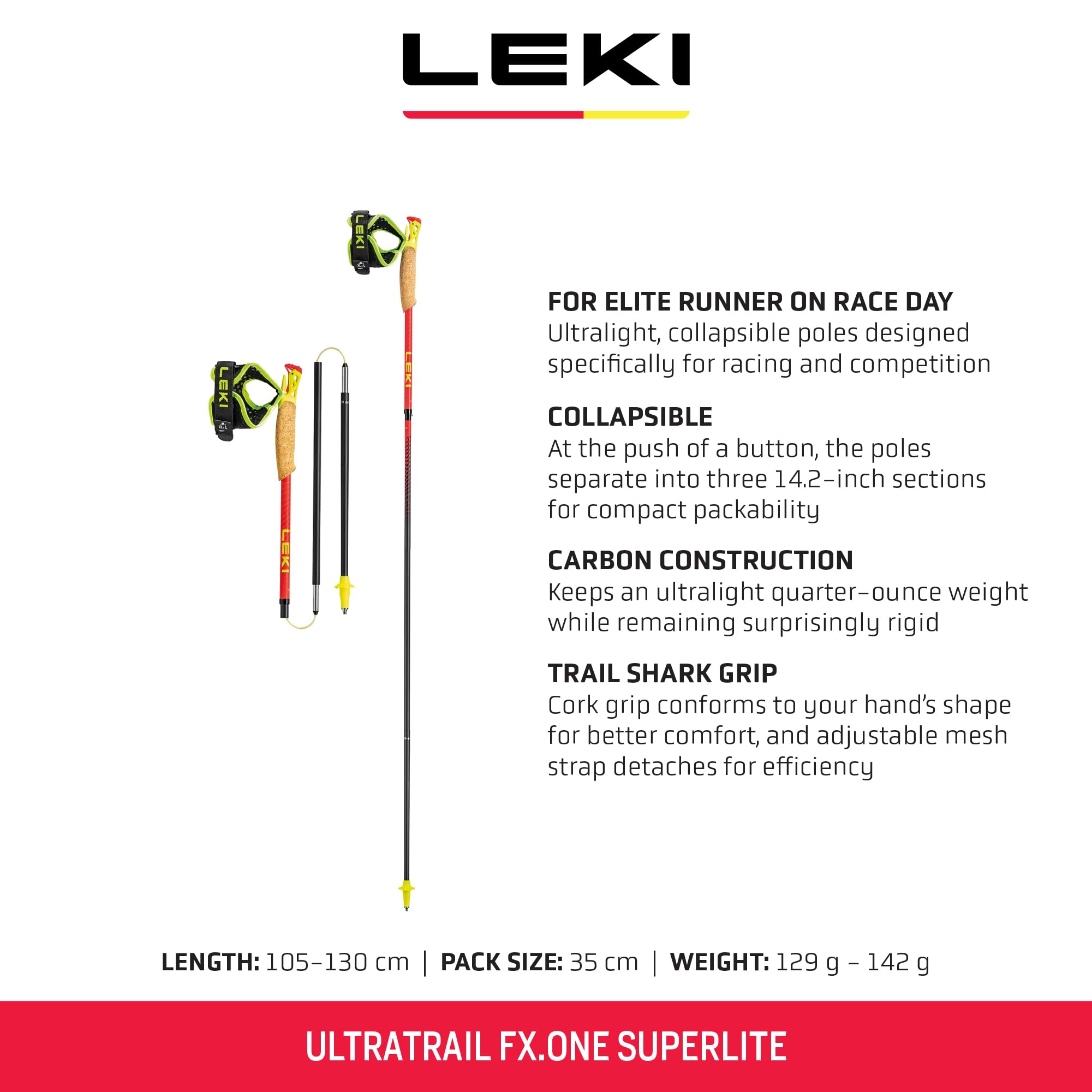 Foto 3 pulgar | Bastones De Senderismo Leki Ultratrail Fx.one Superlite Carbon 120 Cm - Venta Internacional.