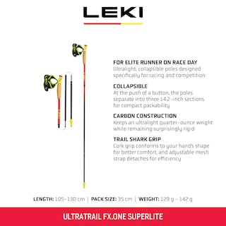Foto 2 | Bastones De Senderismo Leki Ultratrail Fx.one Superlite Carbon 120 Cm - Venta Internacional.