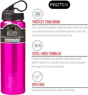 Foto 2 | Botella de Agua Wünd Magenta de Acero Inoxidable 590 ml