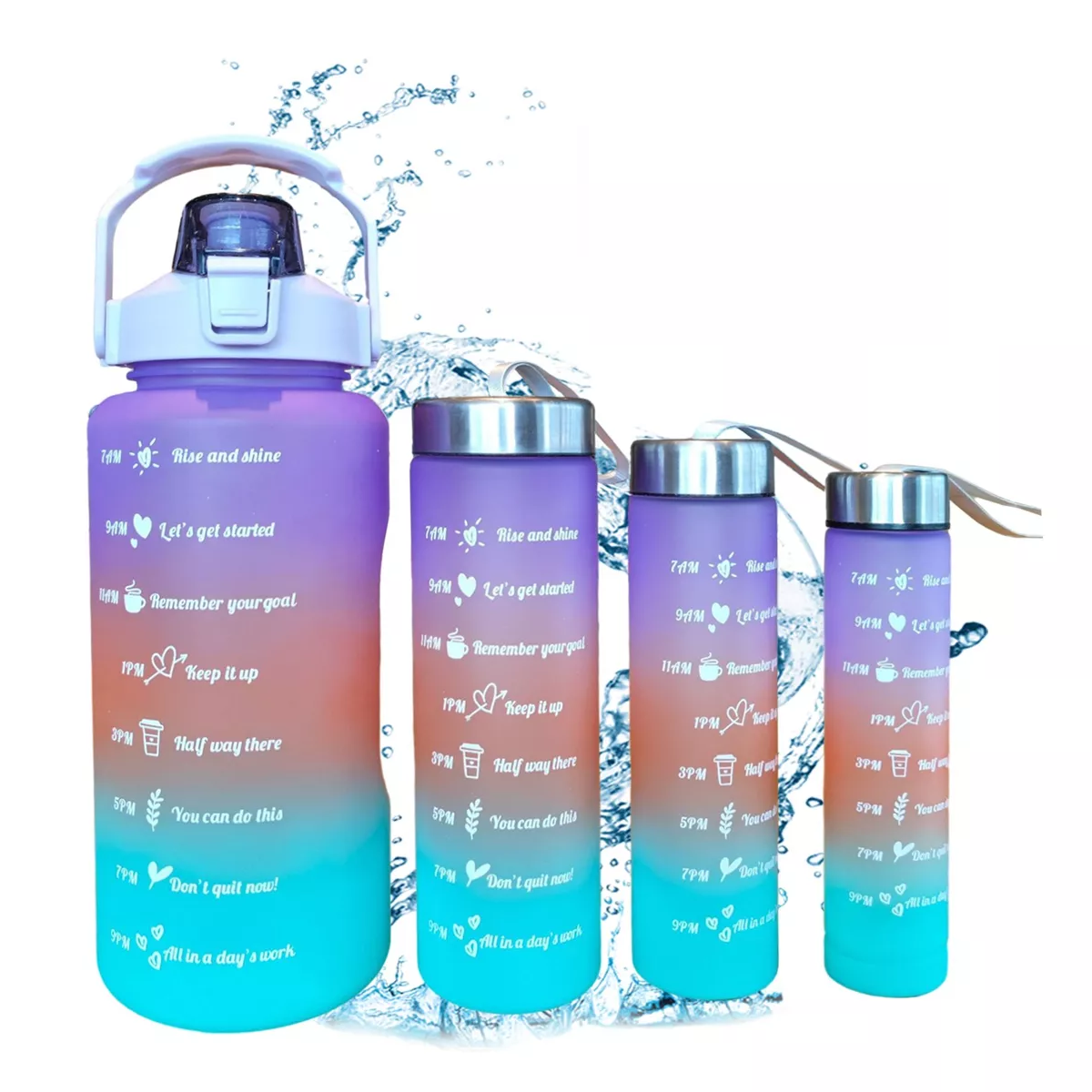 Botella De Agua Gran Capacidad Botella Deportiva 4pcs Eo Safe Imports Esi-14241 Multicolor