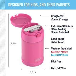 Foto 2 | Tarro De Comida Thermos Funtainer De Acero Inoxidable, 473 Ml, Rosa Neón - Venta Internacional.