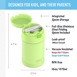 Foto 2 | Tarro De Comida Thermos Funtainer, 473 Ml, Acero Inoxidable, Neón Y Lima - Venta Internacional.