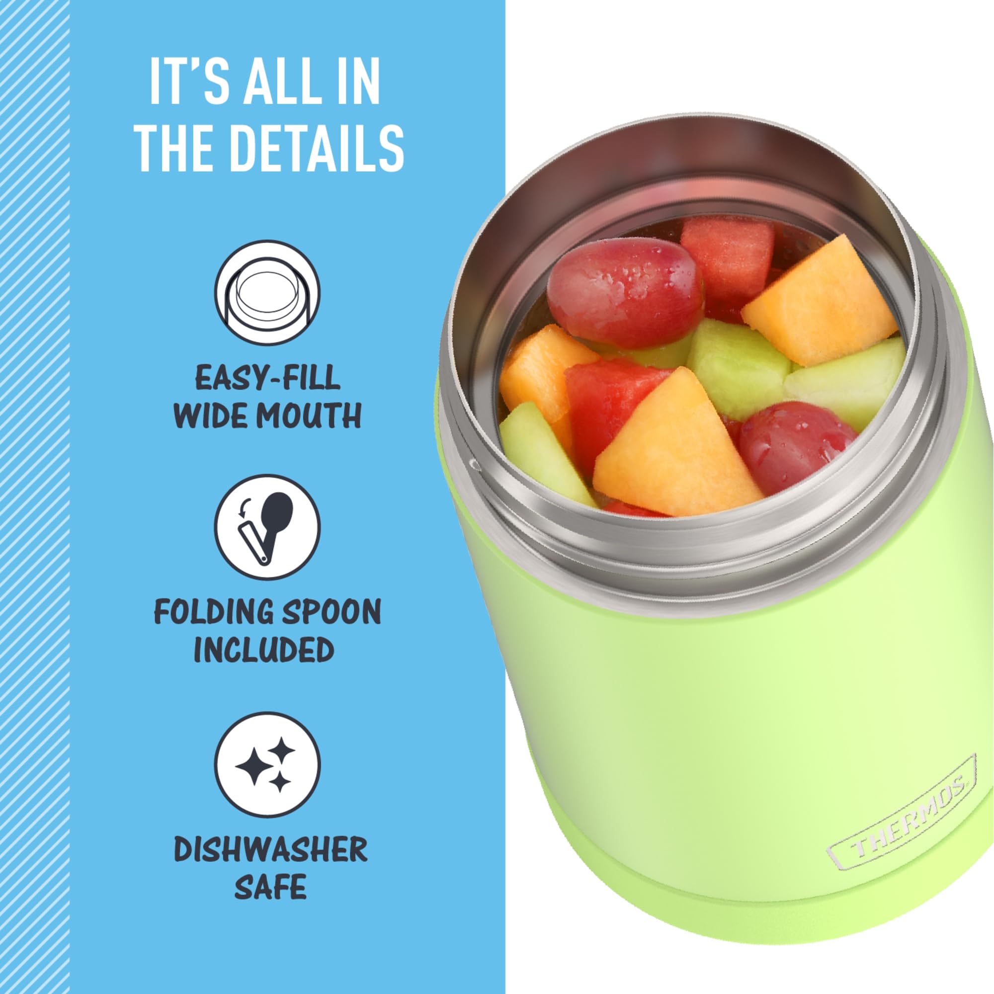 Foto 5 pulgar | Tarro De Comida Thermos Funtainer, 473 Ml, Acero Inoxidable, Neón Y Lima - Venta Internacional.