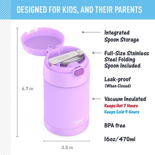Foto 2 | Tarro De Comida Thermos Funtainer, 473 Ml, Acero Inoxidable, Color Morado Neón - Venta Internacional.