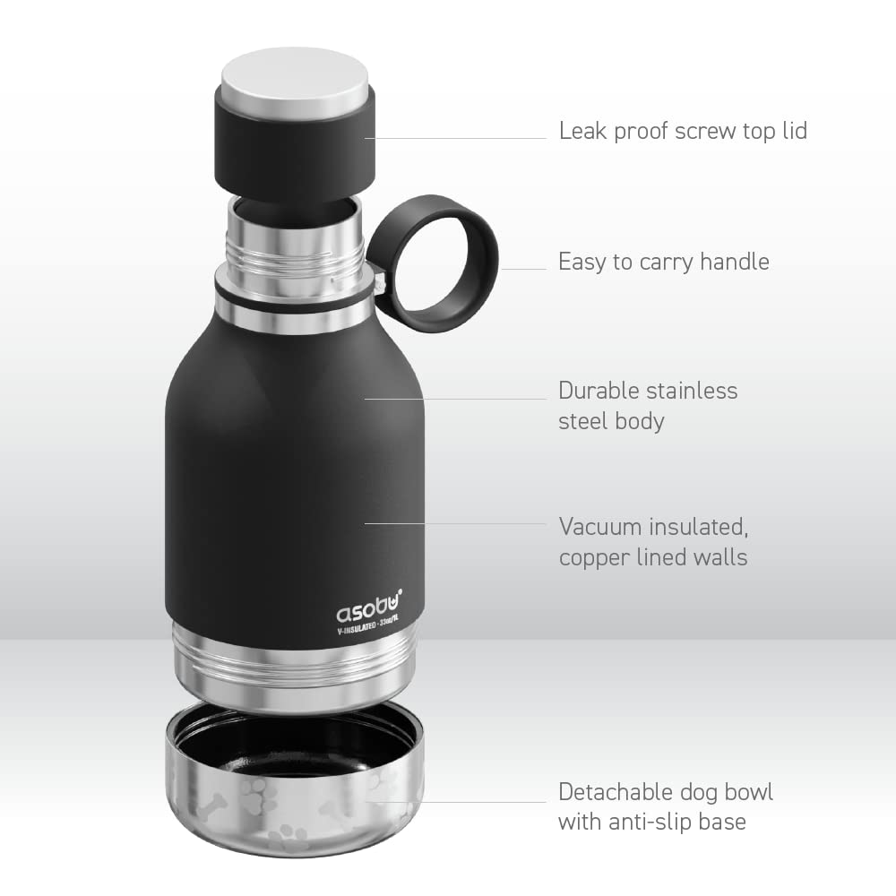 Foto 5 pulgar | Botella De Viaje Aislante Con Cuenco Para Perros, 1 Litro, Para Humanos Y Perros - Venta Internacional.