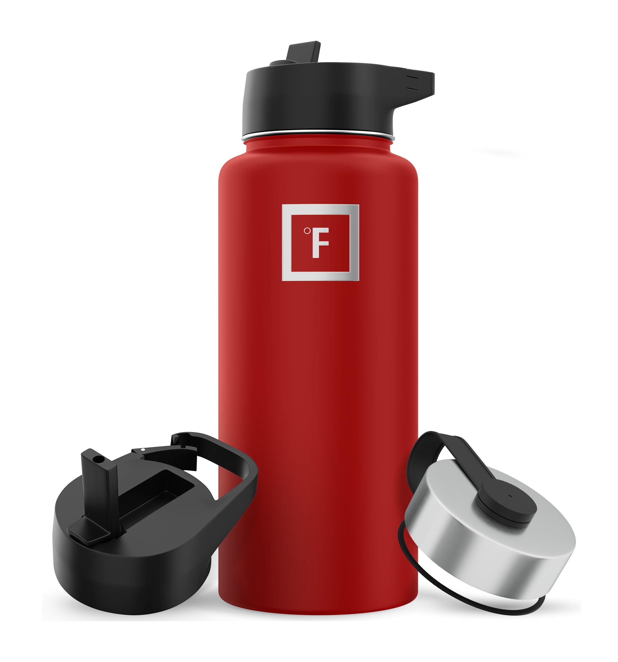 Botella De Agua Iron °flask Para Acampar Y Senderismo, 960 Ml, Color Rojo Fuego - Venta Internacional.