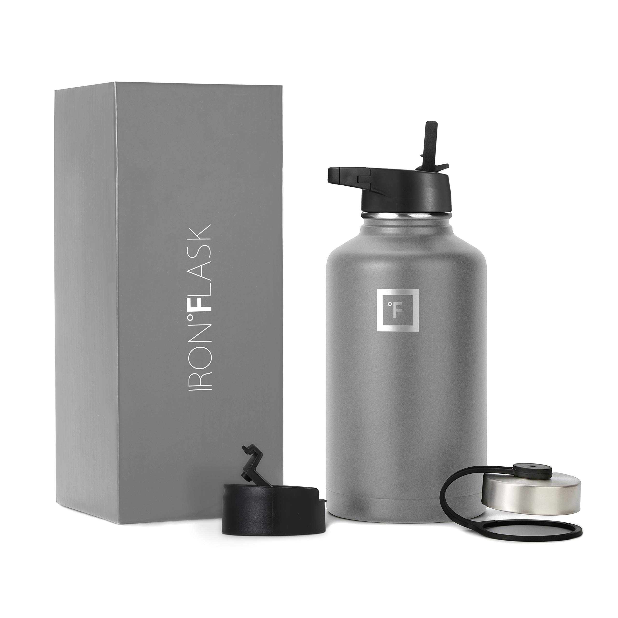 Botella De Agua Iron °flask Para Acampar Y Senderismo, 1,9 L, Grafito - Venta Internacional.