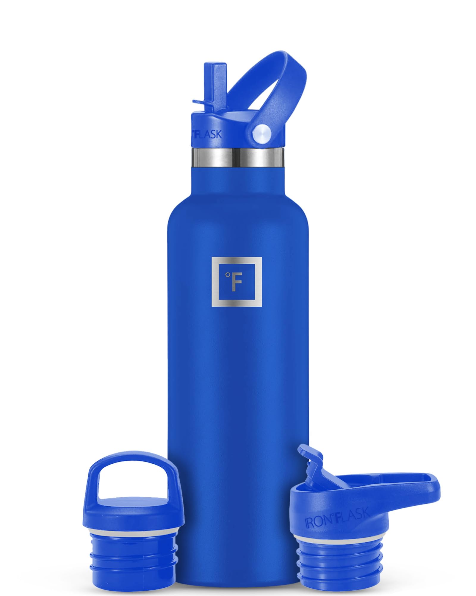 Botella De Agua Iron °flask Para Acampar Y Senderismo, 600 Ml, Acero Inoxidable Cobalto - Venta Internacional.