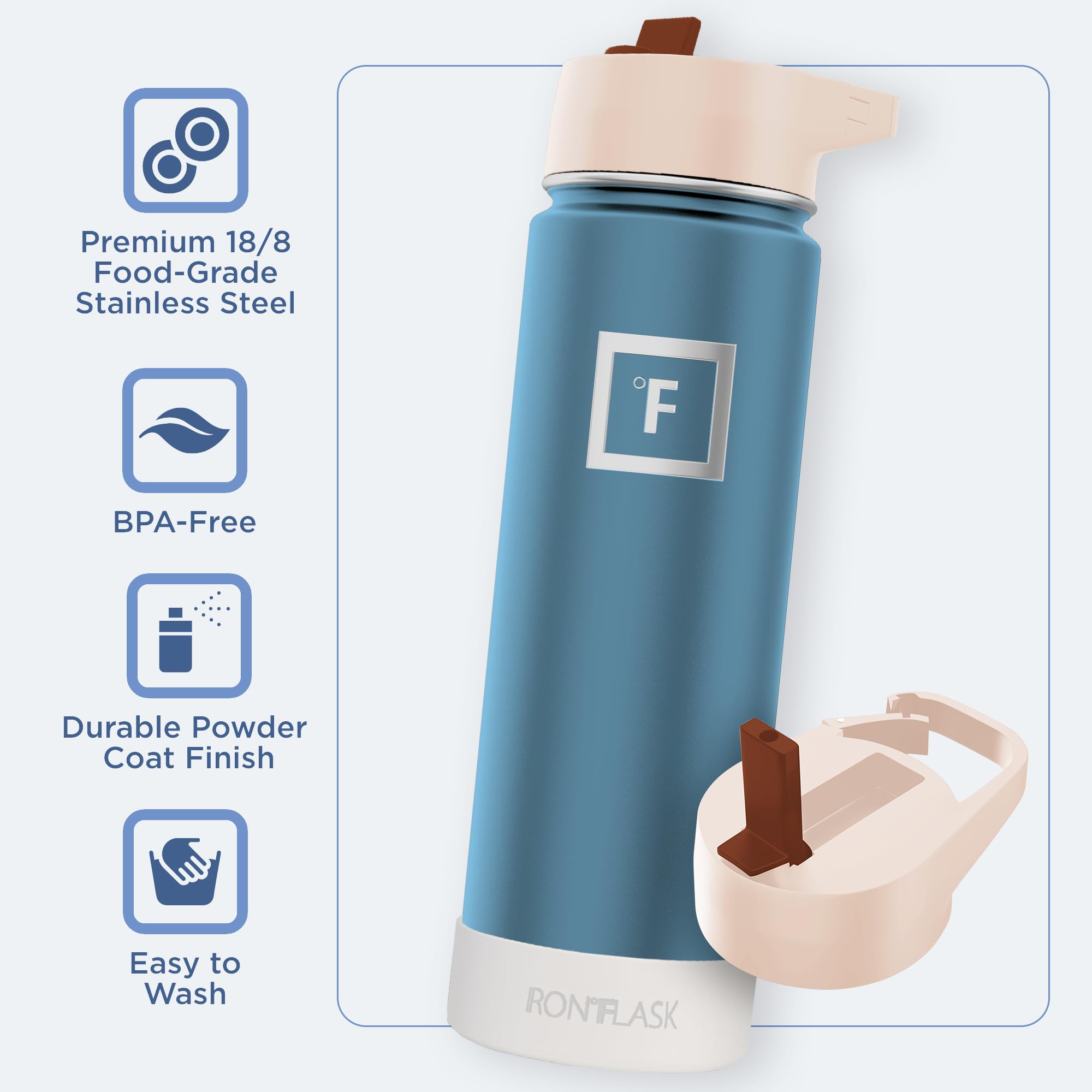 Foto 6 pulgar | Botella De Agua Iron °flask Para Acampar Y Hacer Senderismo, 650 Ml, Sin Bpa - Venta Internacional.