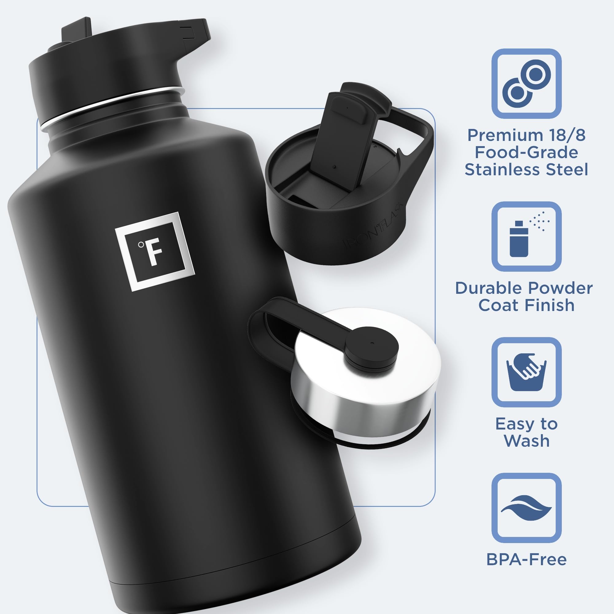 Foto 6 pulgar | Botella De Hidratación Iron °flask Para Acampar, Senderismo, 1,9 L, Acero Inoxidable - Venta Internacional.