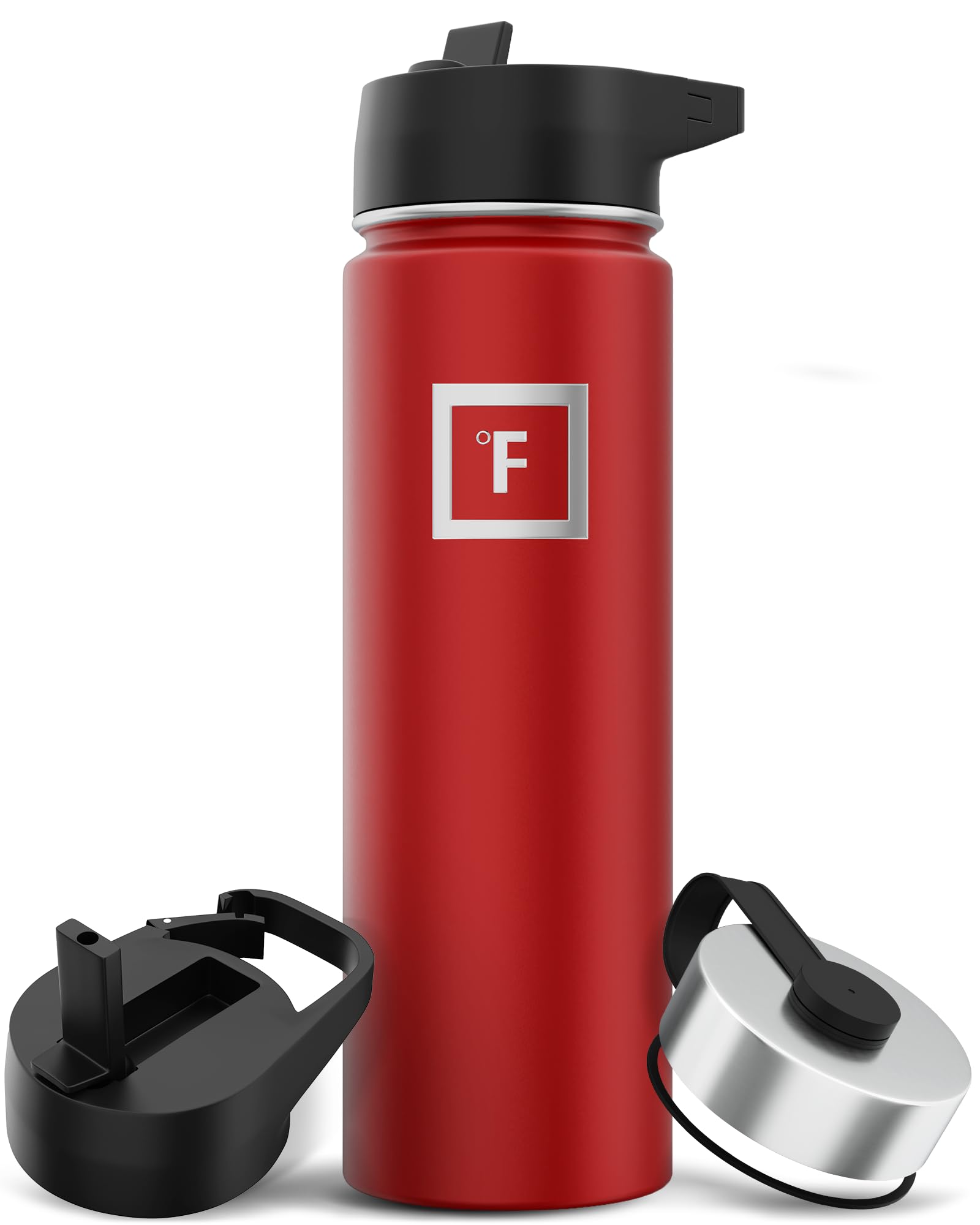 Botella De Agua Iron °flask Para Acampar Y Senderismo, 650 Ml, Color Rojo Fuego - Venta Internacional.