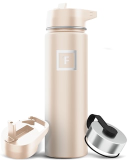 Foto 1 | Botella De Agua Iron °flask Para Acampar Y Hacer Senderismo, 650 Ml, Arena Con 3 Tapas - Venta Internacional.