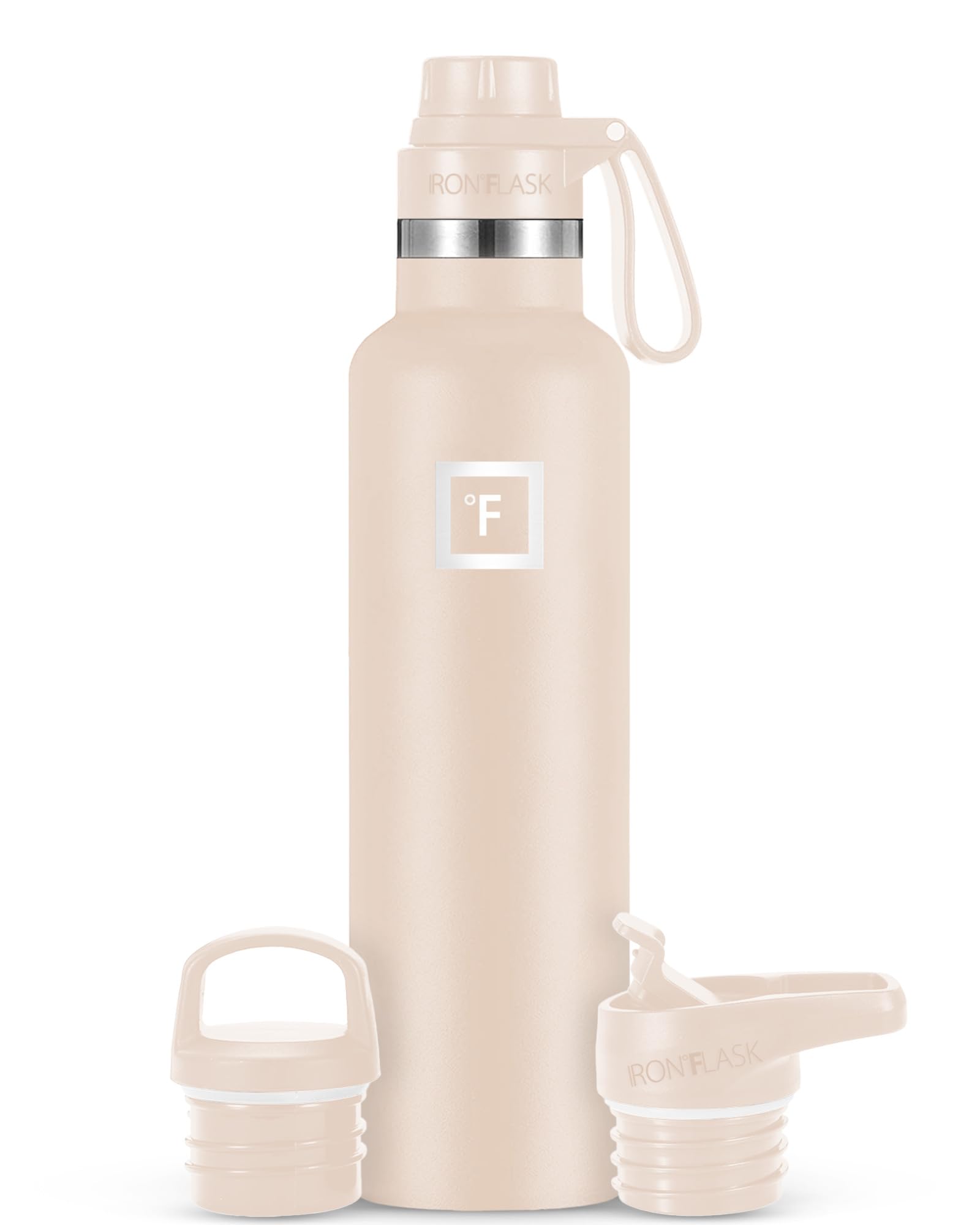 Foto 1 | Botella De Agua Iron °flask Para Acampar Y Senderismo, 700 Ml, Arena Con 3 Tapas - Venta Internacional.