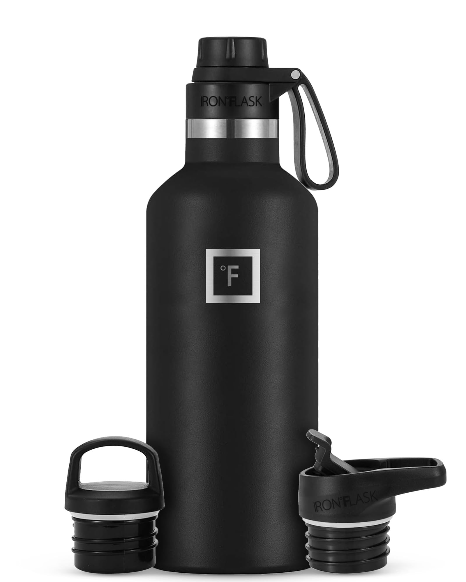 Botella De Agua Iron °flask Camping 960 Ml Con 3 Tapas Midnight Black - Venta Internacional.
