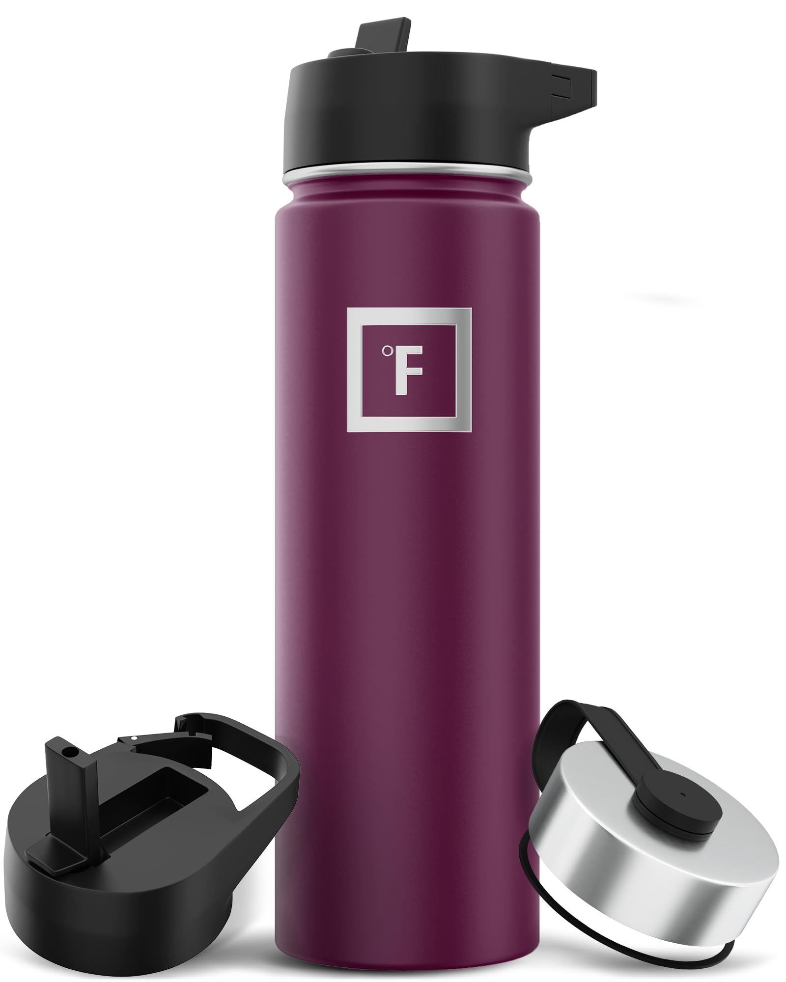 Botella De Agua Iron °flask Para Acampar Y Senderismo, 650 Ml, Color Burdeos - Venta Internacional.