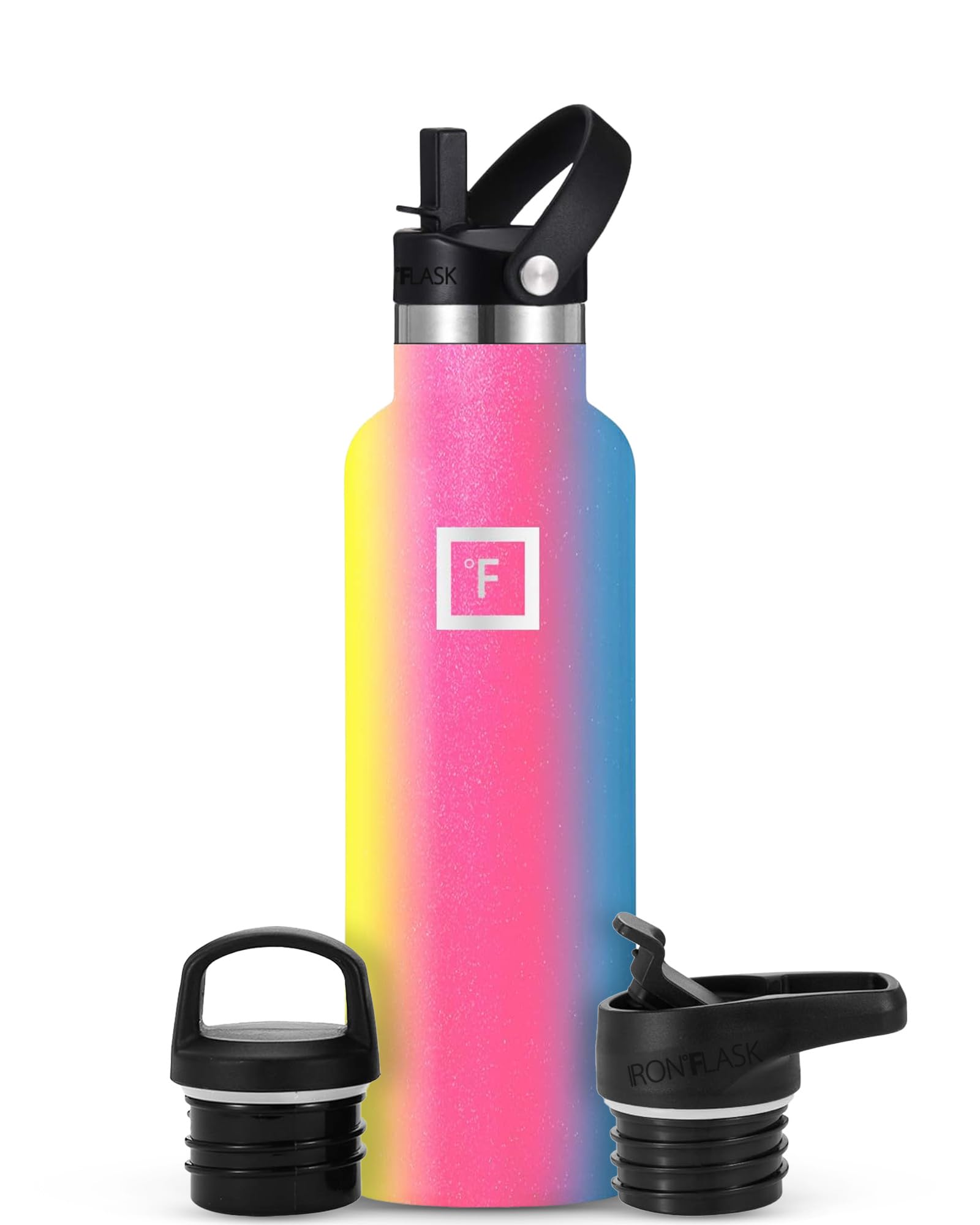 Foto 2 pulgar | Botella De Agua Iron °flask Para Acampar Y Senderismo De 600 Ml Con 3 Tapas Rainbow - Venta Internacional.