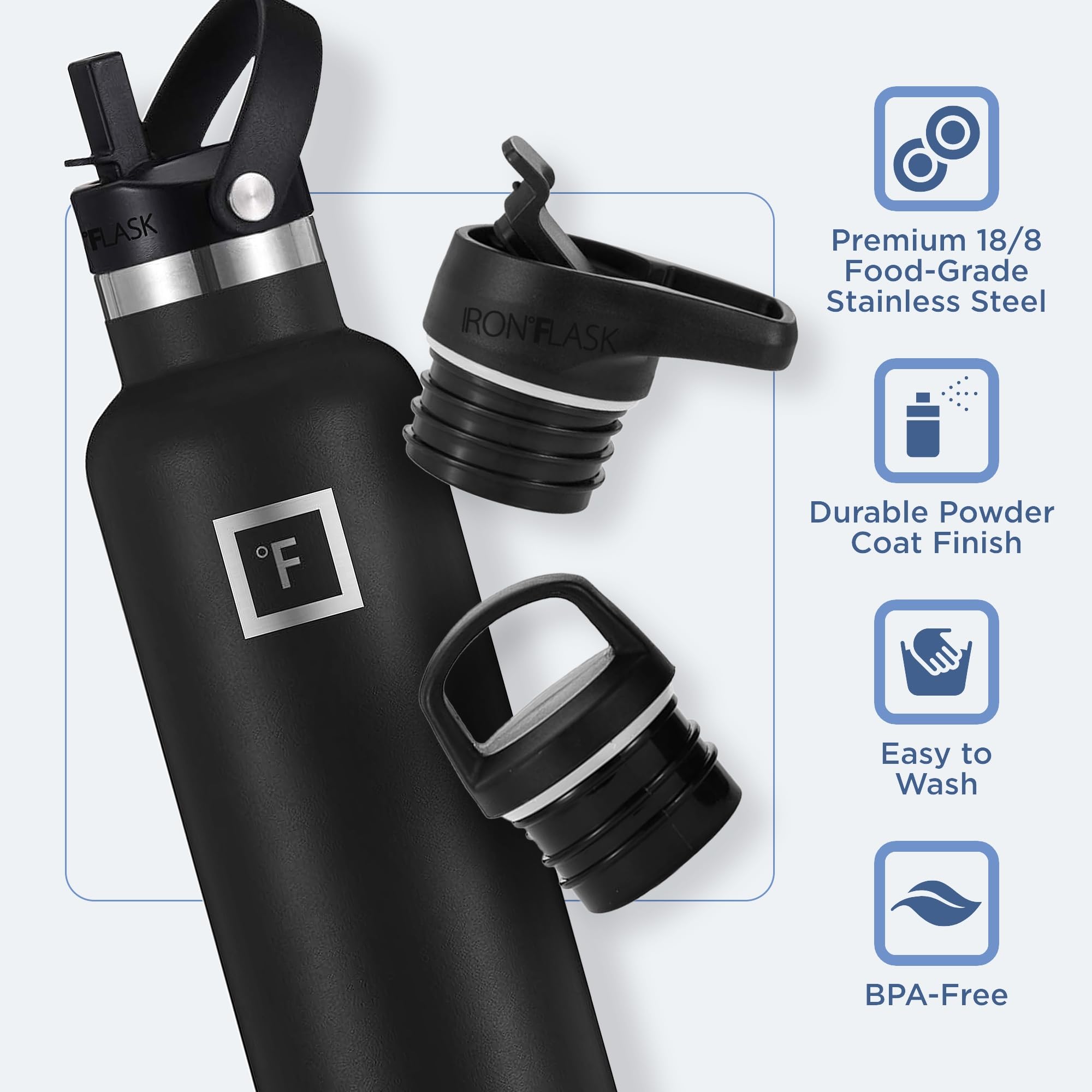 Foto 6 pulgar | Botella De Agua Iron °flask Para Acampar Y Senderismo De 600 Ml Con 3 Tapas Rainbow - Venta Internacional.