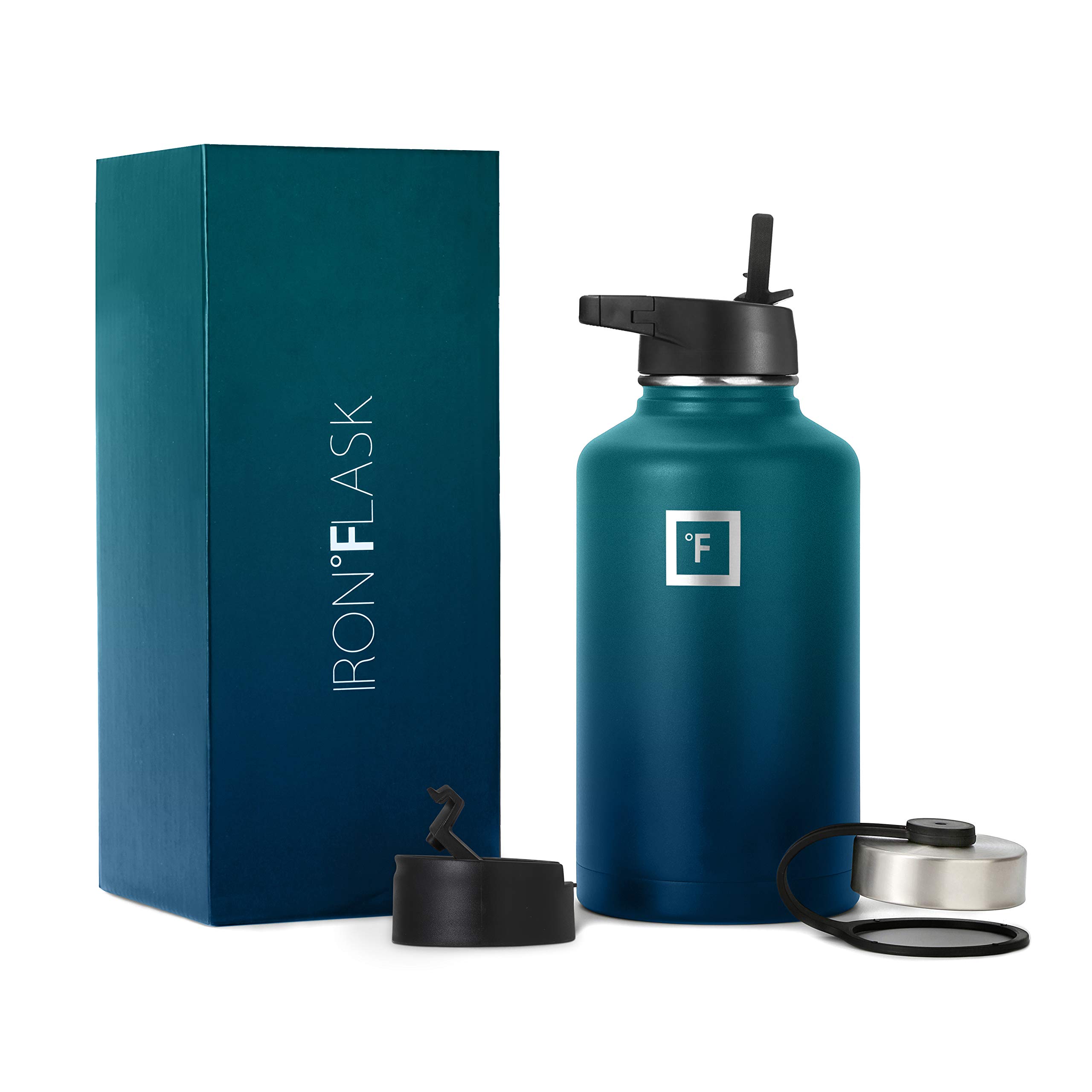 Botella De Agua Iron °flask Para Acampar Y Hacer Senderismo, 1,9 L, Con 3 Tapas De Pajita - Venta Internacional. $1,305