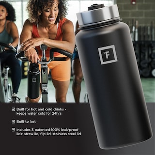 Foto 2 | Botella De Agua Iron °flask Para Acampar Y Senderismo, 960 Ml, Color Negro Medianoche - Venta Internacional.