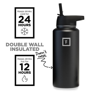 Foto 3 | Botella De Agua Iron °flask Para Acampar Y Senderismo, 960 Ml, Color Negro Medianoche - Venta Internacional.