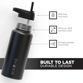 Foto 4 | Botella De Agua Iron °flask Para Acampar Y Senderismo, 960 Ml, Color Negro Medianoche - Venta Internacional.