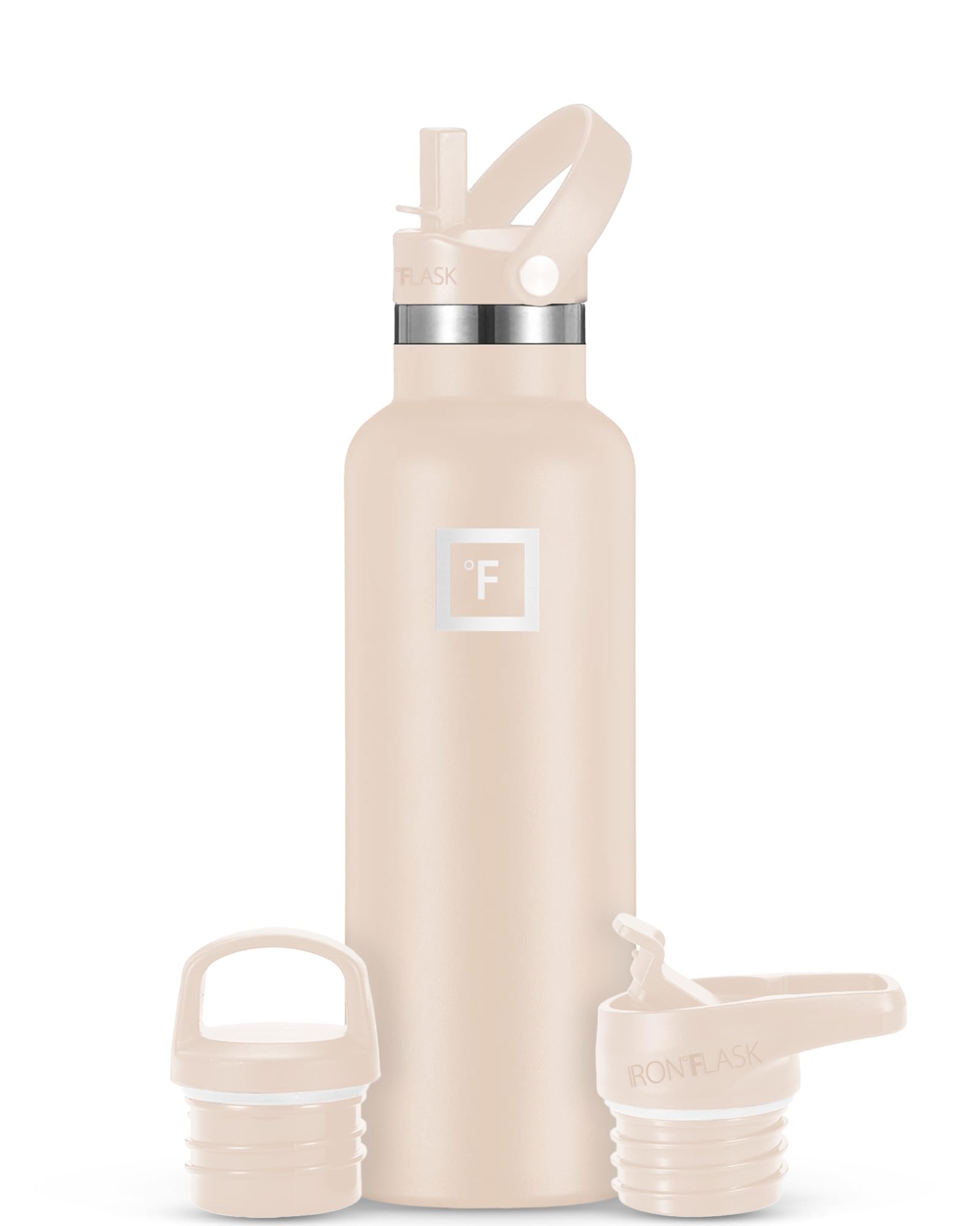 Botella De Agua Iron °flask Para Acampar Y Senderismo, 600 Ml Con 3 Tapas - Venta Internacional.