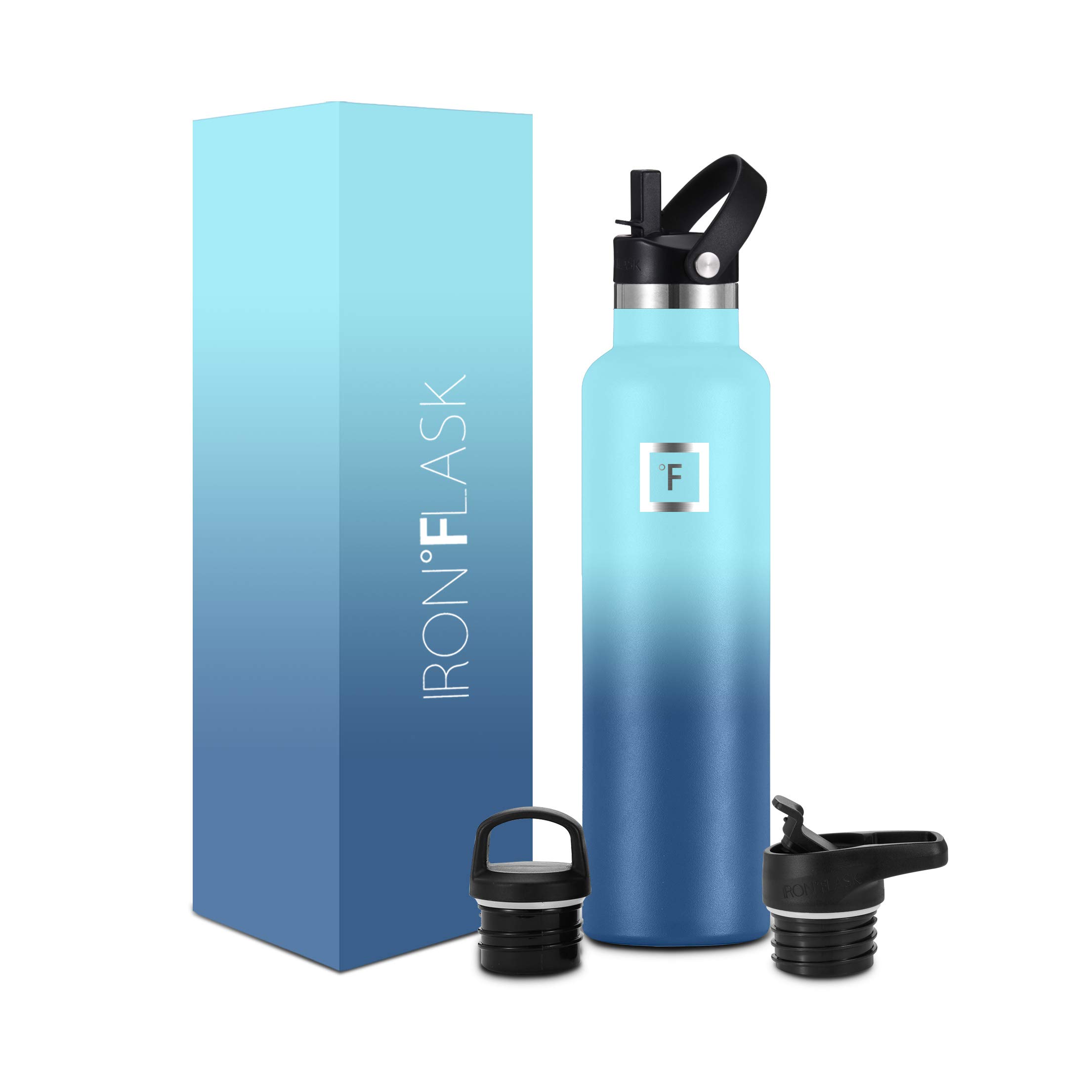 Botella De Agua Iron °flask Para Acampar Y Senderismo, 700 Ml, Blue Waves - Venta Internacional.