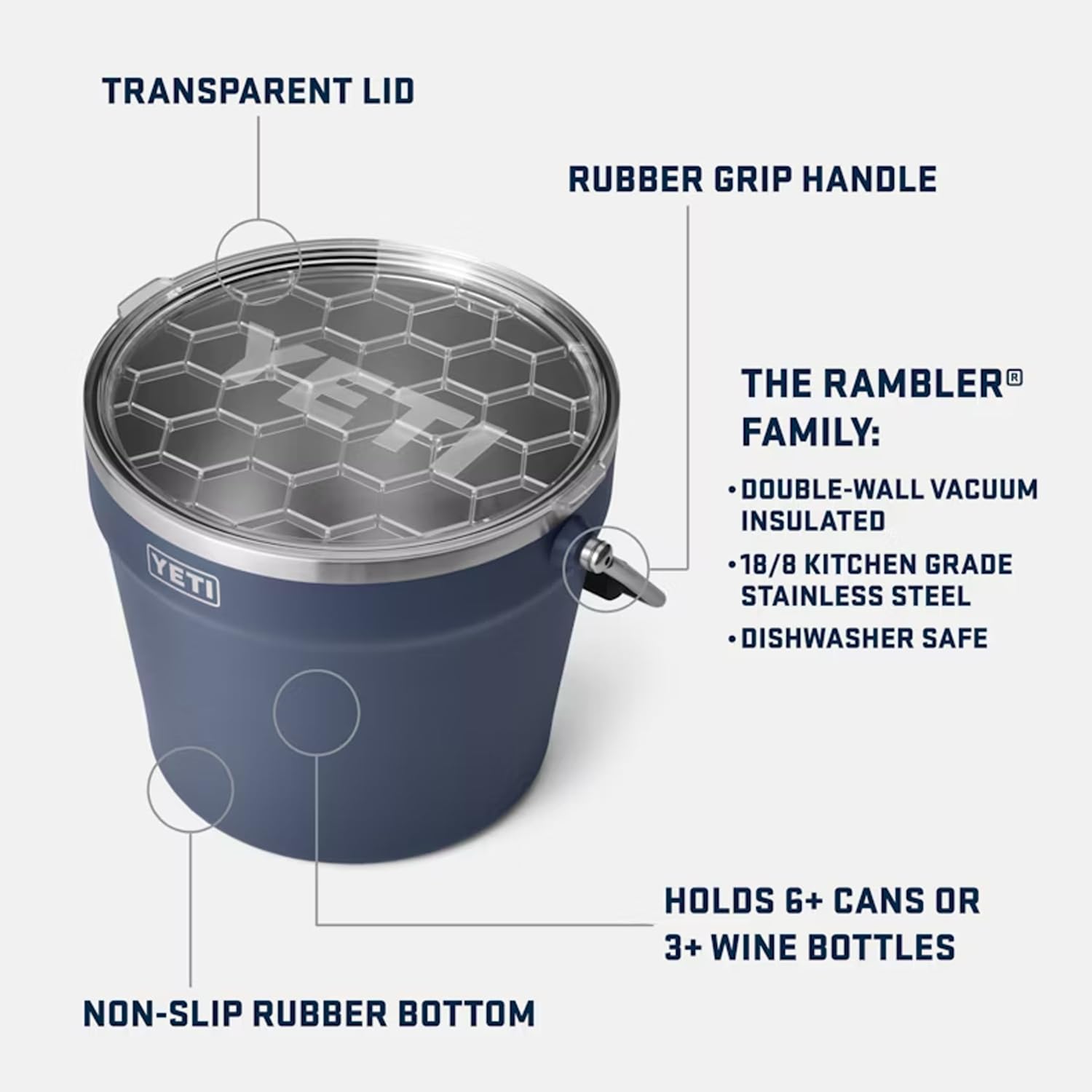 Foto 3 pulgar | Cubo Para Bebidas Yeti Rambler Big Sky Blue De Acero Inoxidable - Venta Internacional.
