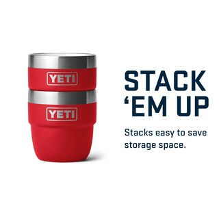 Foto 5 | Vaso Yeti Rambler, Apilable, Acero Inoxidable, 120 Ml, 2 Unidades, Color Rojo - Venta Internacional.