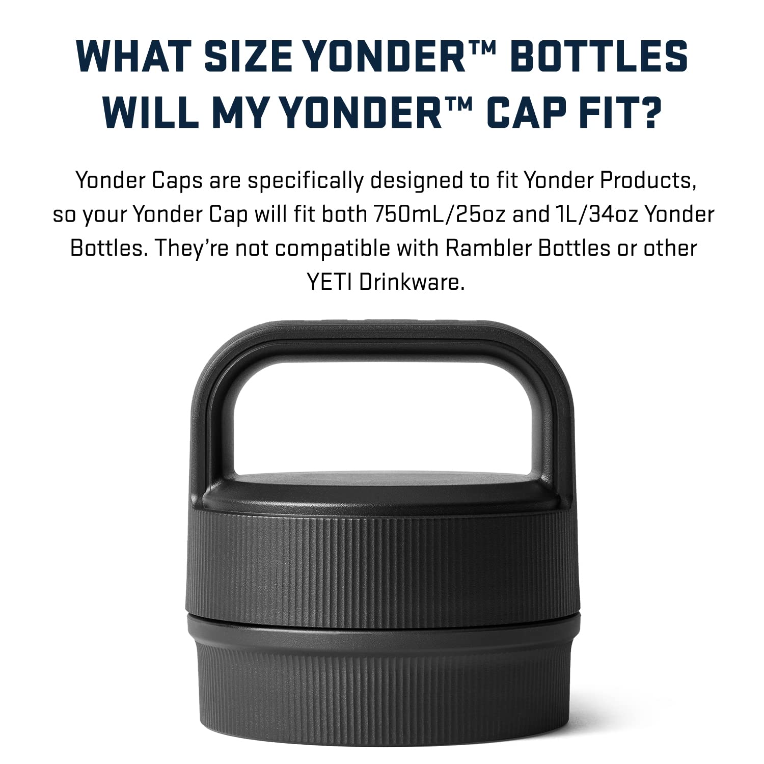 Foto 2 | Tapa De Botella Yeti Yonder Chug Cap Negra 100% A Prueba De Fugas - Venta Internacional.