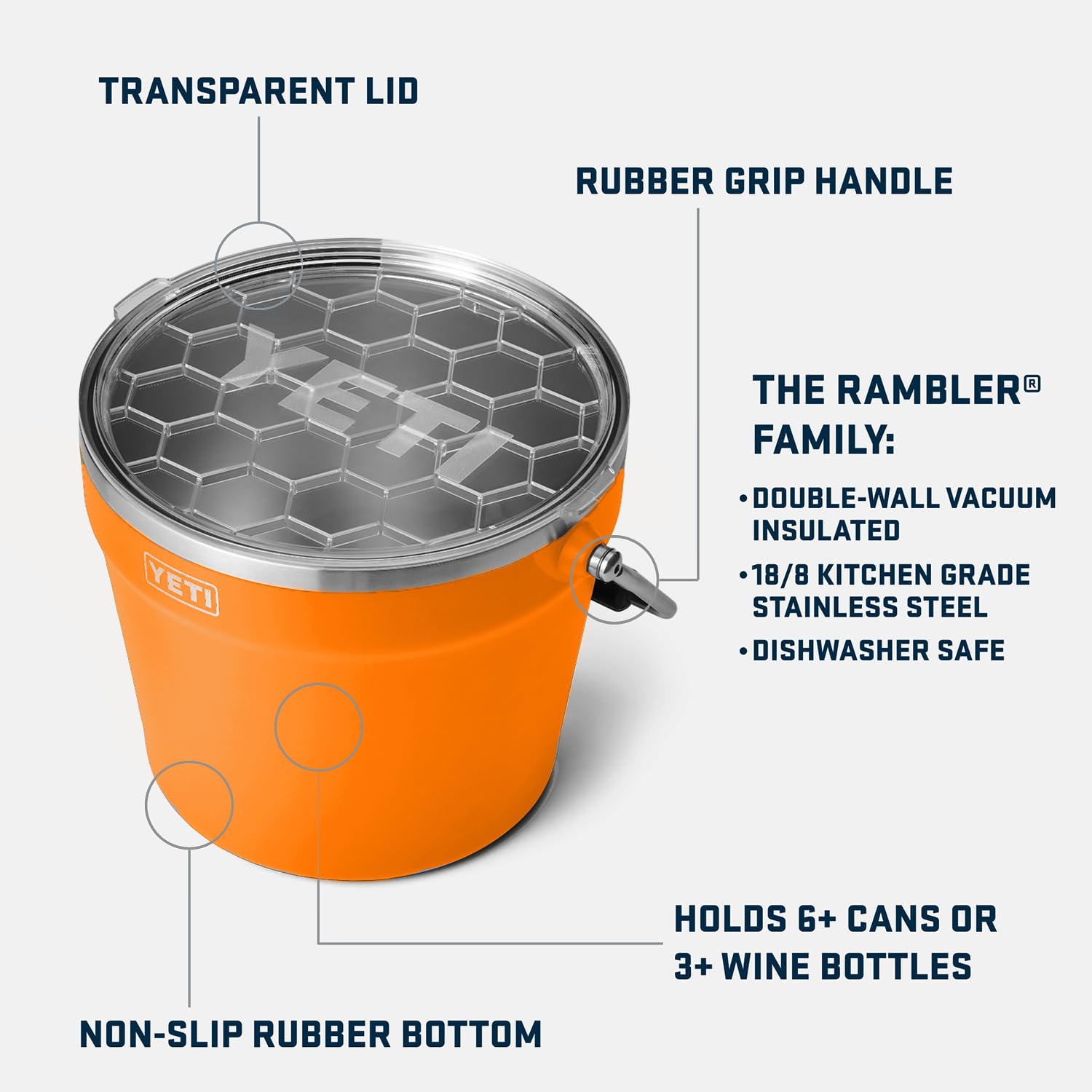 Foto 2 | Cubo Para Bebidas Yeti Rambler De Doble Pared Con Aislamiento Al Vacío - Venta Internacional.