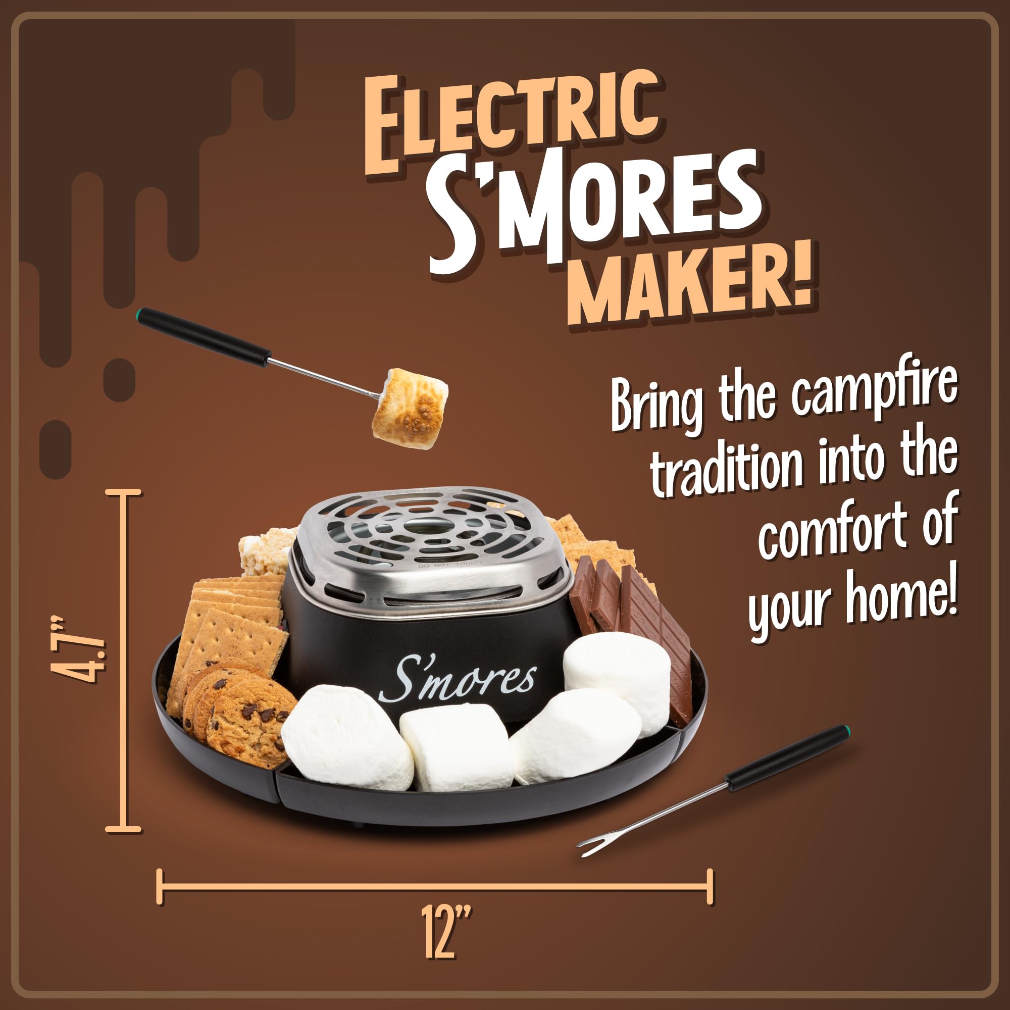 Foto 3 pulgar | Mesa Eléctrica S'mores Maker Nostalgia Con Bastones Para Asar - Venta Internacional.