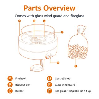 Foto 4 | Hoguera De Gas Propano Amazon Basics De 14 Pulgadas Y 9000 Btu - Venta Internacional.