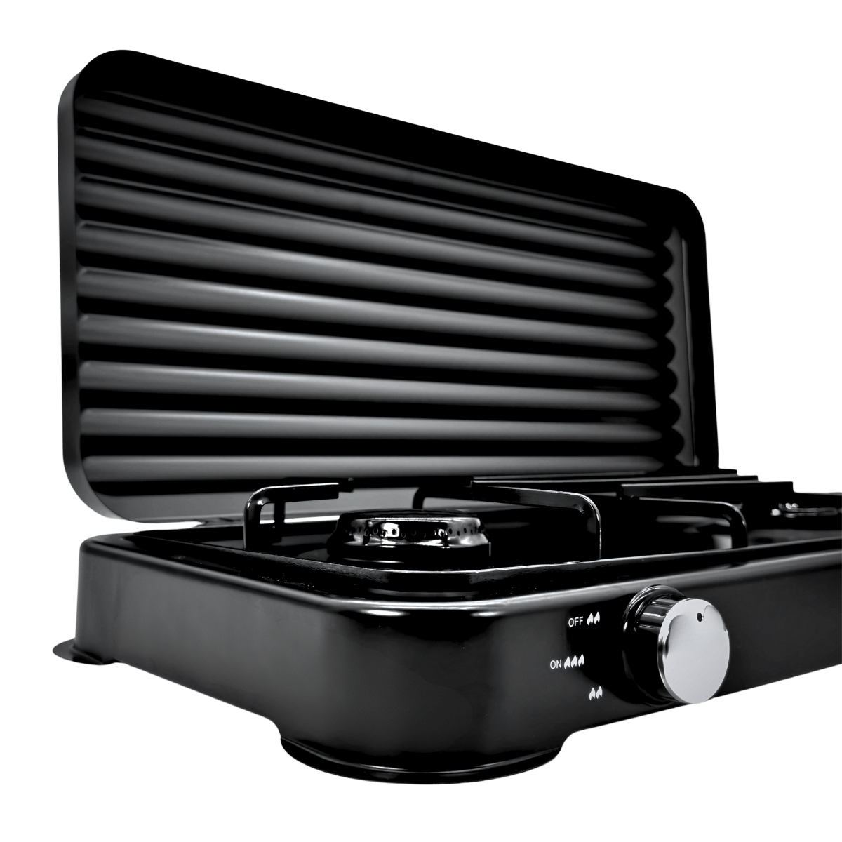 Foto 4 pulgar | Parrilla/estufa De 2 Quemadores De Gas Con Tapa Color Negro Negro Sgs-6002b