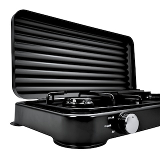 Foto 3 | Parrilla/estufa De 2 Quemadores De Gas Con Tapa Color Negro Negro Sgs-6002b