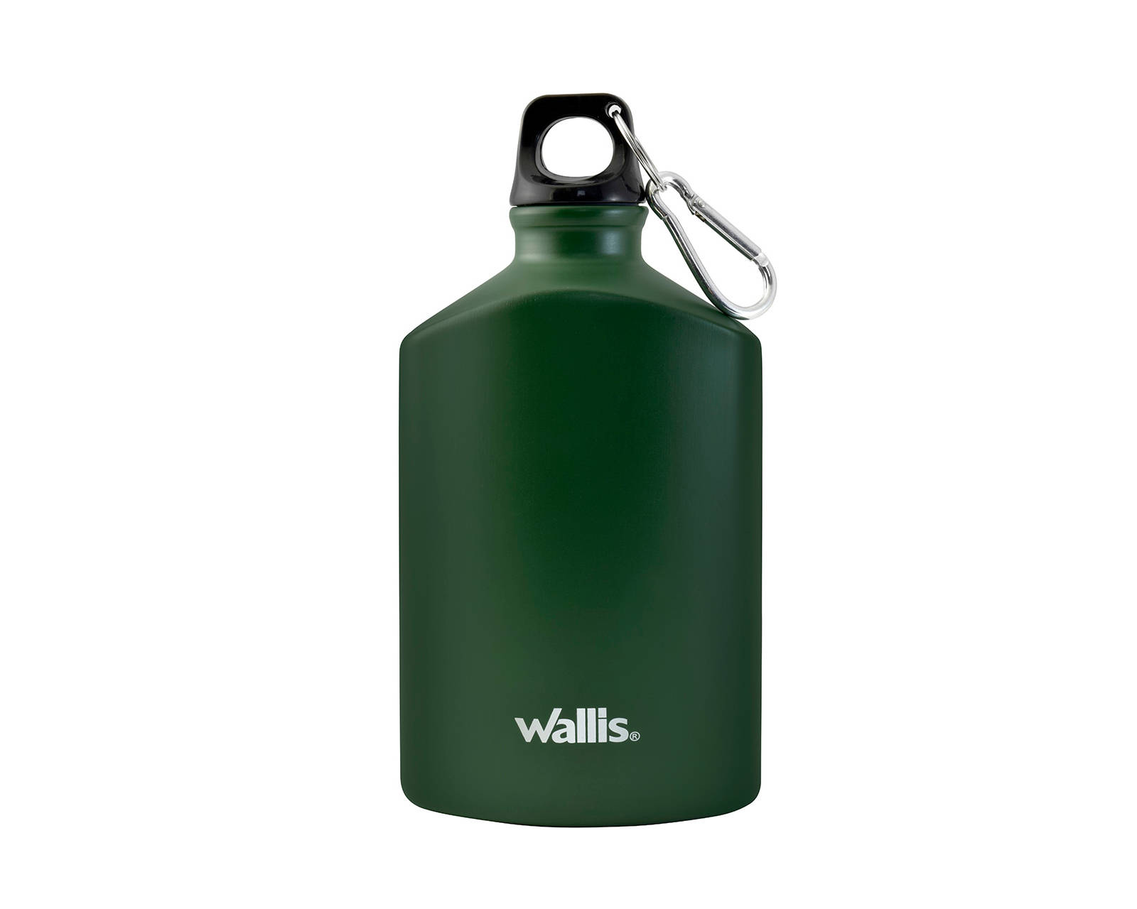 Foto 2 pulgar | Botella de Aluminio Wallis B270453 color Verde Militar Plana con Gancho y Tapa Rosca 500 ML