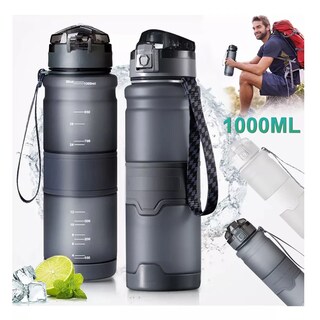 Foto 2 | Botella de Agua Antifugas 1 L Eo Safe Imports Esi-11069 Gris