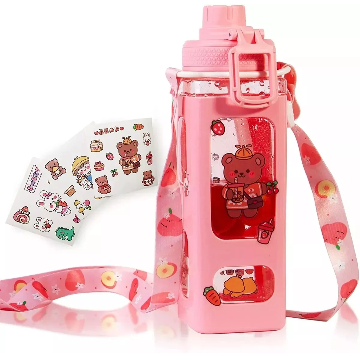 Botella de Agua Portátil 900 ml Rosa
