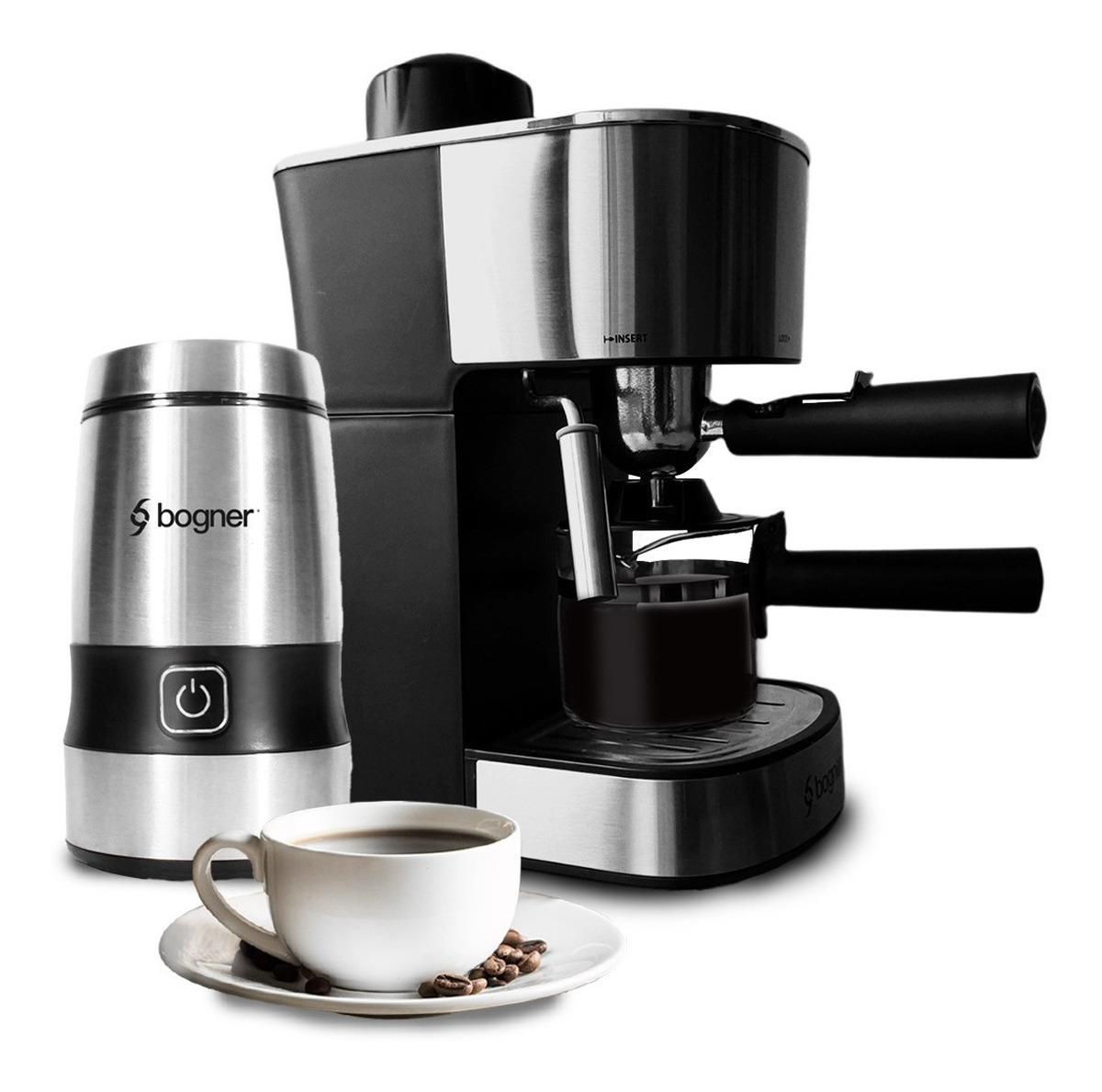 Cafetera Espresso con Molino Eléctrico de Café Bogner