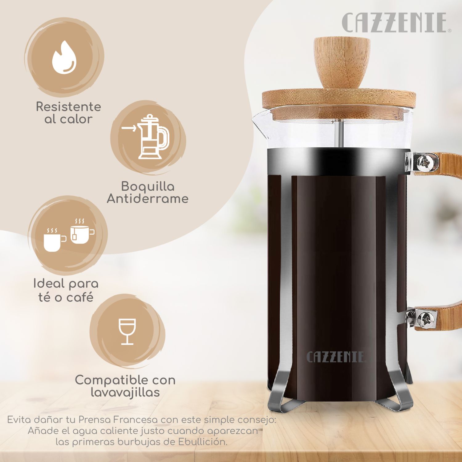 Foto 2 | Prensa Francesa Cazzenie para Café 1 L
