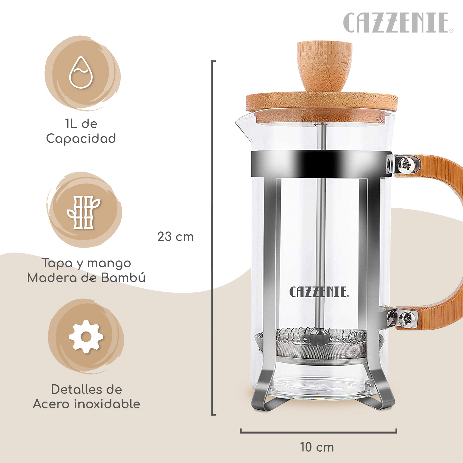 Foto 3 | Prensa Francesa Cazzenie para Café 1 L