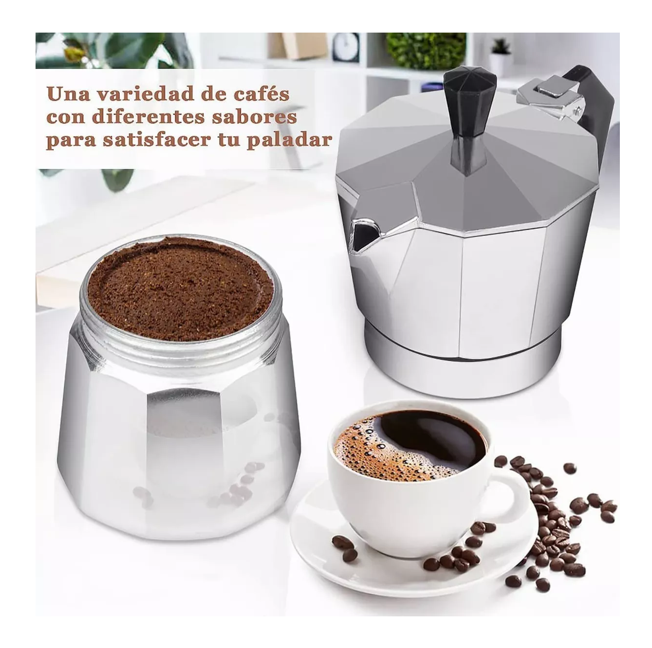 Foto 5 | Cafetera Italiana Moka Espresso 1 Tazas, Color Plata
