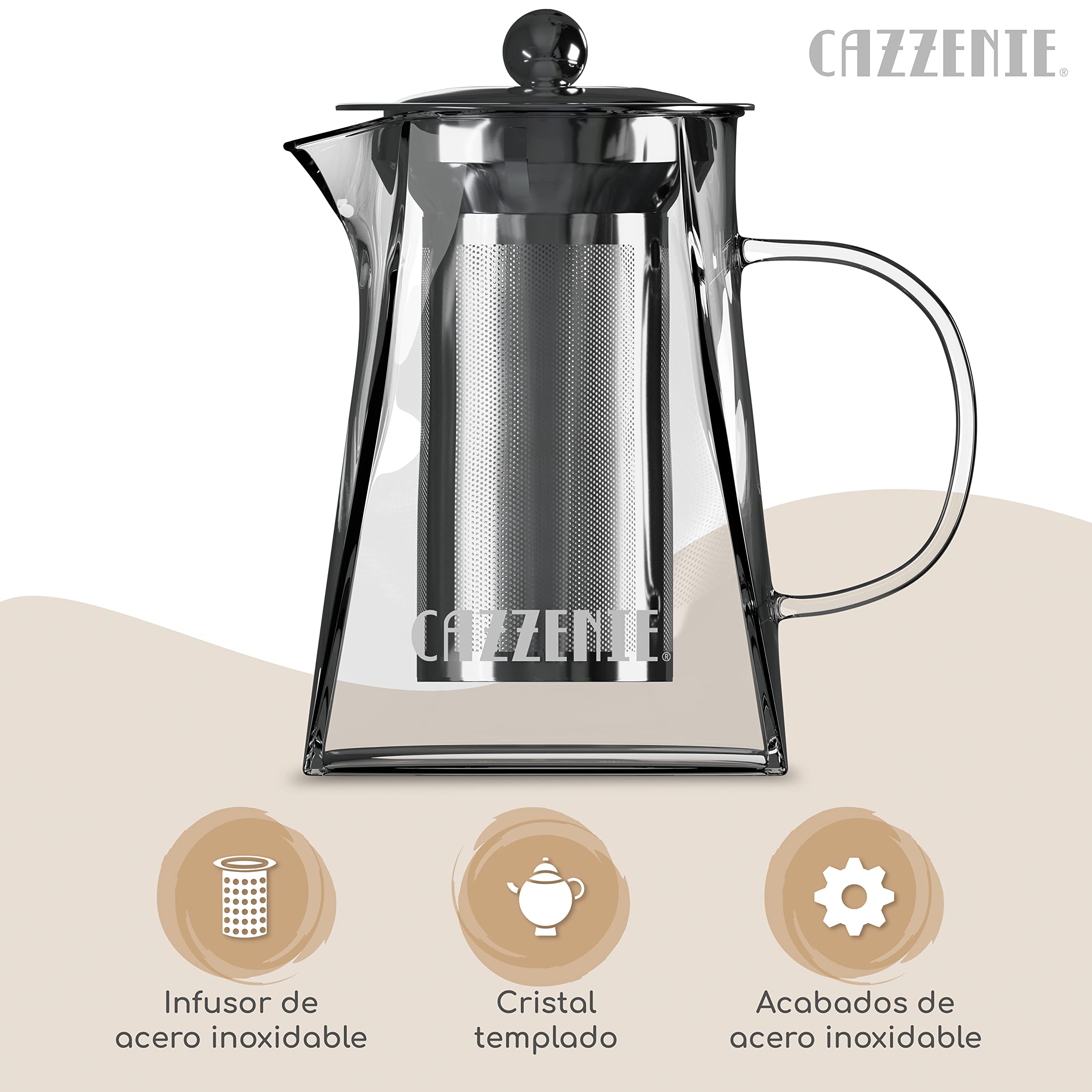 Foto 4 pulgar | Tetera Con Infusor Amplio De 750ml Cazzenie