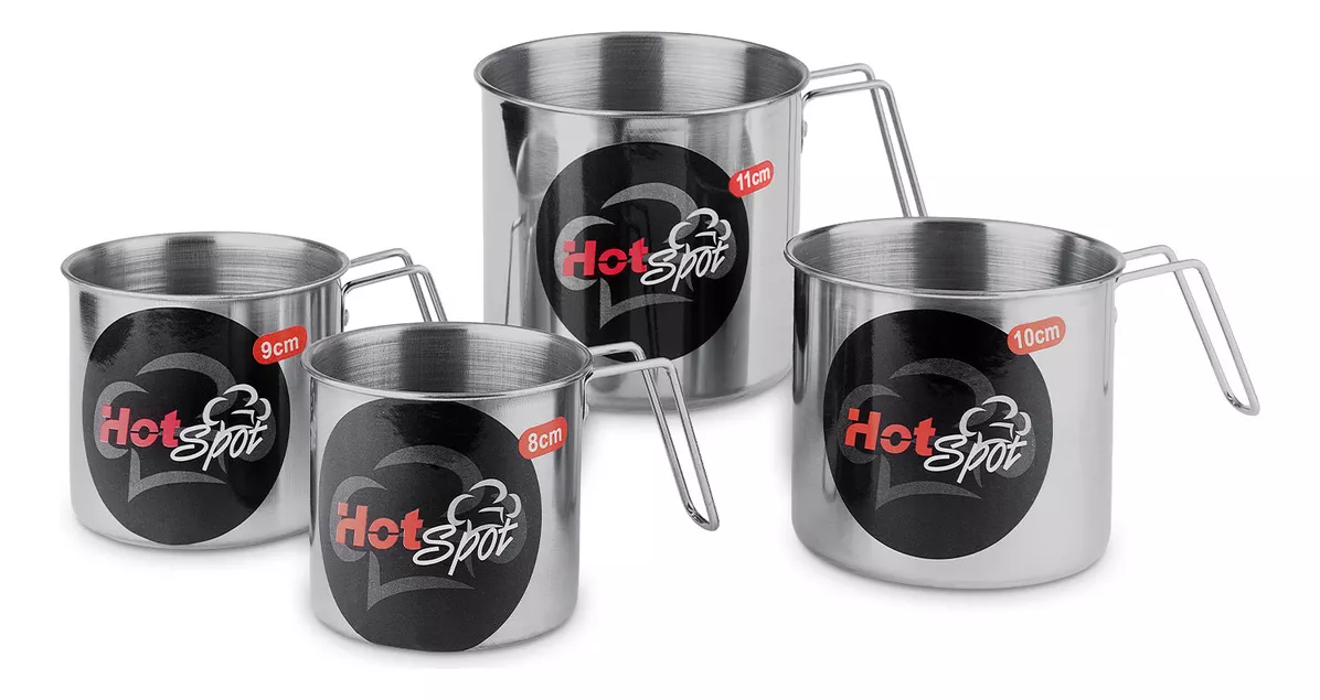 Foto 1 | 4 Pocillos Medianos Set Hot Spot Juego Acero Inoxidable Color Gris