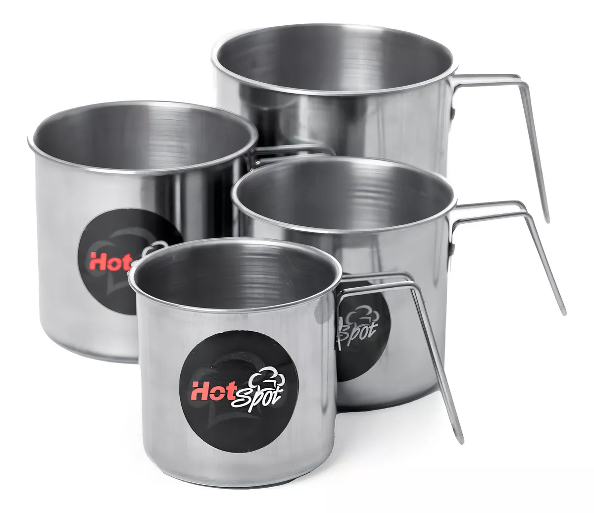 Foto 4 pulgar | 4 Pocillos Medianos Set Hot Spot Juego Acero Inoxidable Color Gris