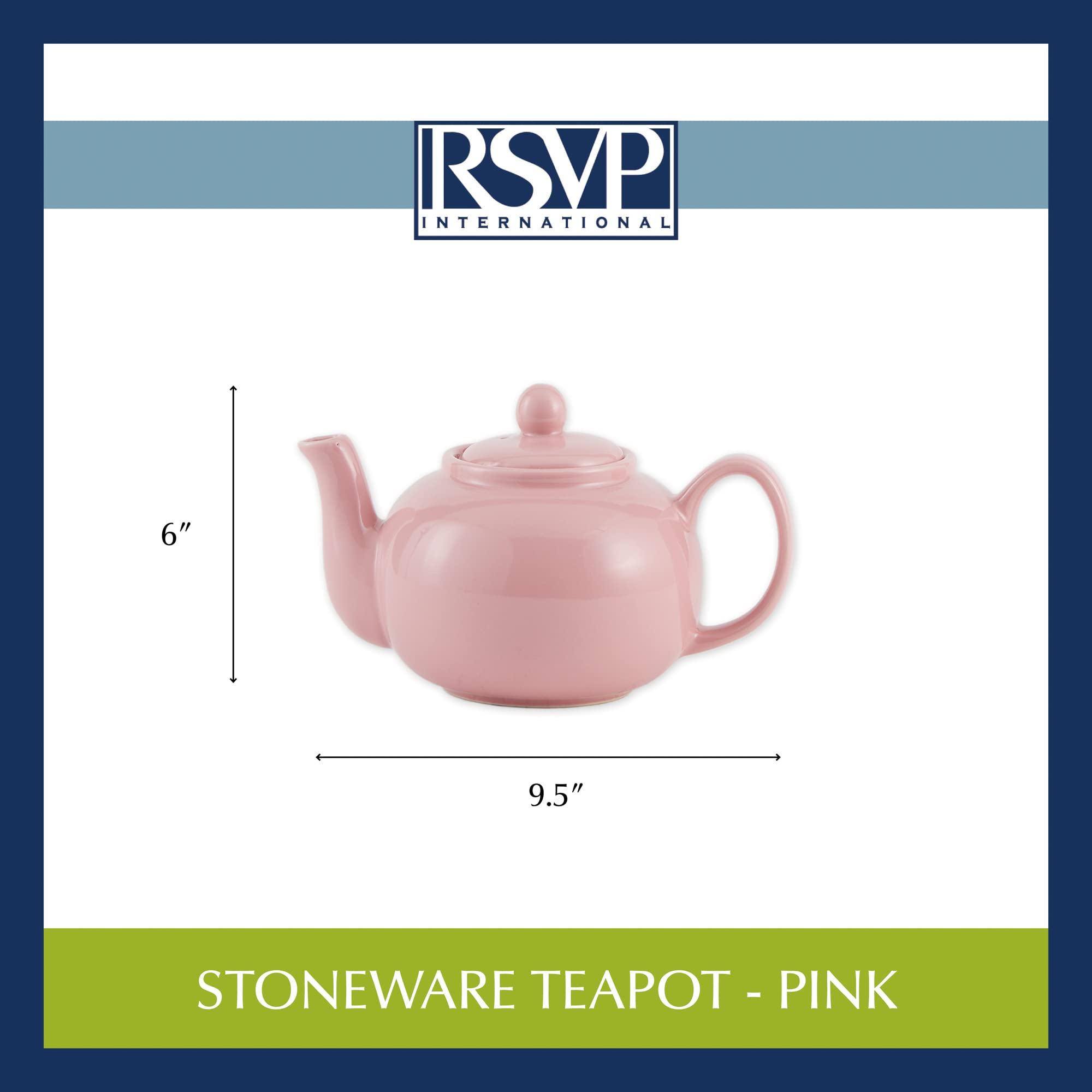 Foto 4 pulgar | Tetera Rsvp International Stoneware 1,25 l Rosa - Venta Internacional