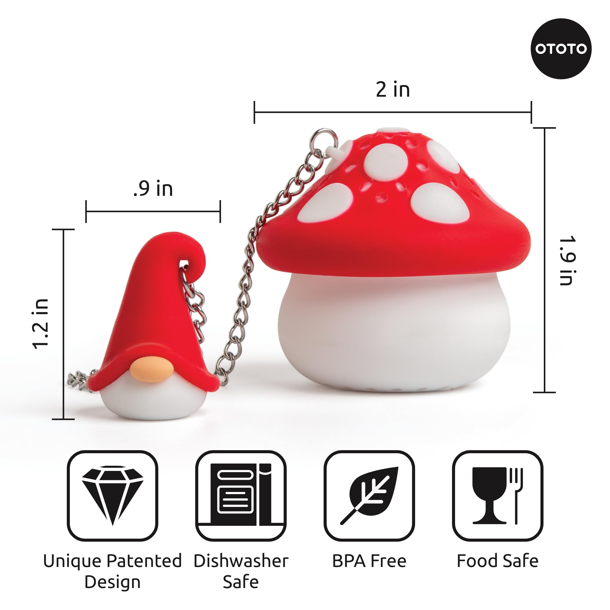 Foto 6 pulgar | Infusor De Té Ototo Enchan-tea Gnome  Colador De Silicona - Venta Internacional.