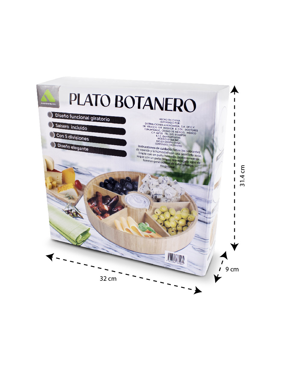Foto 9 pulgar | Plato Botanero Andromeda Inc