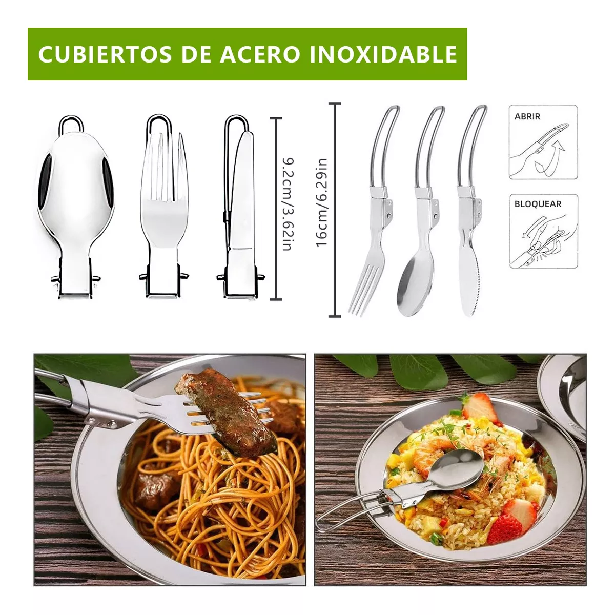 Foto 3 pulgar | Utensilios De Cocina Para Camping Juego De Vajilla Portátil Eo Safe Imports Esi-13854 Gris